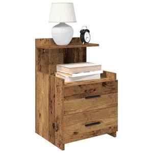 vidaXL Noptiere 2 buc. cu 2 sertare, lemn vechi, 40x36, 5x62 cm imagine