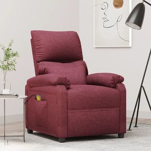 vidaXL Fotoliu de masaj, roșu vin, material textil imagine