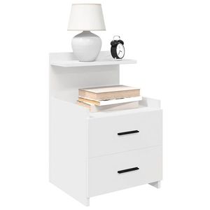 vidaXL Noptiere 2 buc. cu 2 sertare, alb, 40x36, 5x62 cm imagine