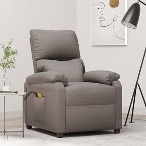 vidaXL Fotoliu de masaj electric rabatabil, gri taupe, textil imagine