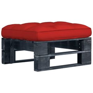 vidaXL Taburet de grădină din paleți, negru, lemn de pin tratat imagine