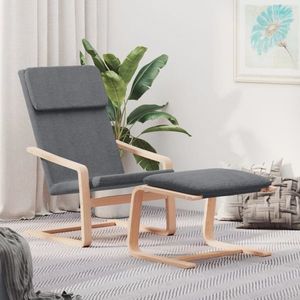 vidaXL Scaun de relaxare cu taburet, gri deschis, textil imagine