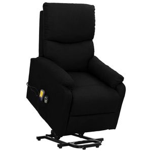 vidaXL Fotoliu de masaj cu ridicare, negru, material textil imagine