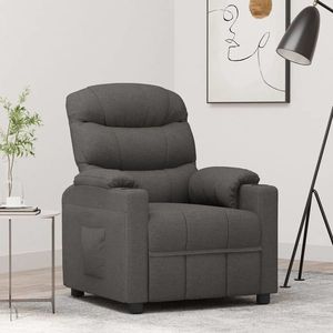 vidaXL Fotoliu rabatabil, gri închis, material textil imagine