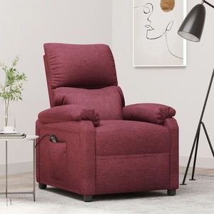 vidaXL Fotoliu rabatabil electric, roșu vin, material textil imagine