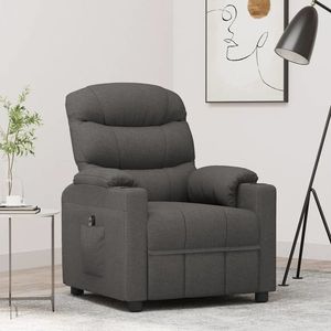 vidaXL Fotoliu rabatabil electric, gri închis, material textil imagine