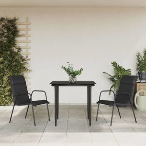 vidaXL Set mobilier de grădină, 3 piese, negru imagine