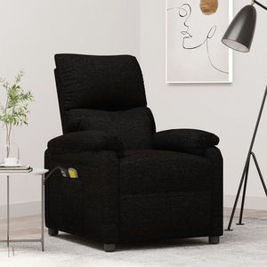 vidaXL Fotoliu de masaj electric rabatabil, negru, textil imagine