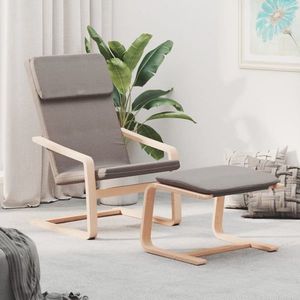 vidaXL Scaun de relaxare cu taburet, gri taupe, textil imagine