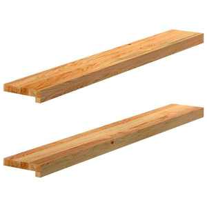 vidaXL Pervaz 2 buc lemn masiv de maro deschis 110x15x2 cm imagine