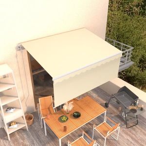 vidaXL Copertină retractabilă automat cu stor, crem, 3, 5x2, 5 m imagine