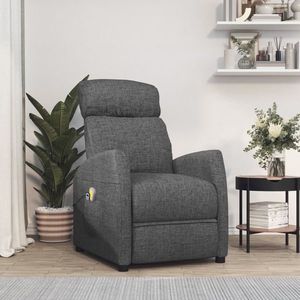 vidaXL Fotoliu de masaj electric rabatabil, gri închis, textil imagine