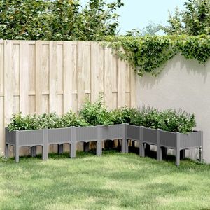 vidaXL Jardinieră de grădină cu picioare gri deschis 200x160x42 cm, PP imagine