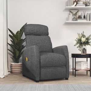 vidaXL Fotoliu de masaj, gri închis, material textil imagine