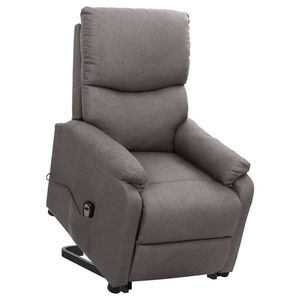 vidaXL Fotoliu cu ridicare, gri deschis, textil imagine