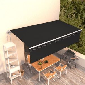 vidaXL Copertină retractabilă automat cu stor, antracit, 6x3 m imagine