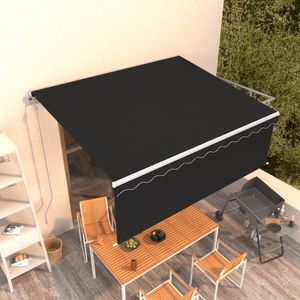 vidaXL Copertină retractabilă automat cu stor, antracit, 4, 5x3 m imagine