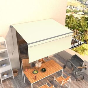 vidaXL Copertină retractabilă manual cu stor, crem, 3, 5x2, 5 m imagine