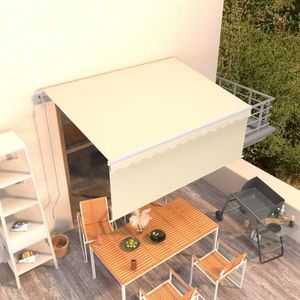 vidaXL Copertină retractabilă automat cu stor, crem, 3x2, 5 m imagine