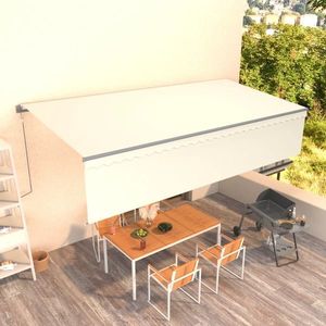 vidaXL Copertină retractabilă automat cu stor, crem, 6x3 m imagine
