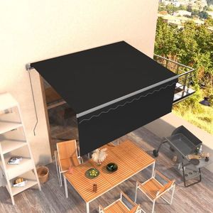 vidaXL Copertină retractabilă manual cu stor, antracit, 3, 5x2, 5 m imagine