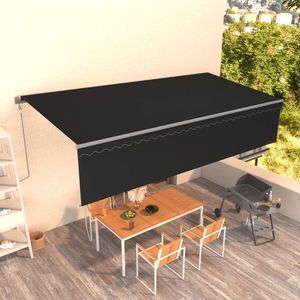 vidaXL Copertină retractabilă automat cu stor, antracit, 6x3 m imagine