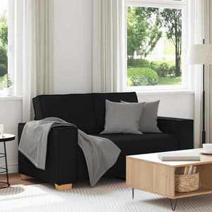 vidaXL Canapea cu 2 locuri, neagră, 120 cm, material textil imagine