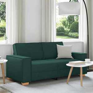 vidaXL Canapea cu 2 locuri, verde închis, 140 cm, material textil imagine