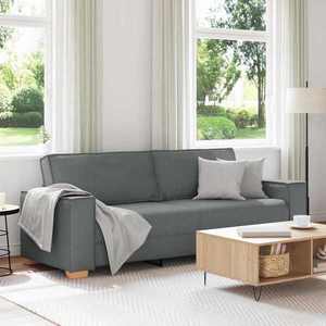 vidaXL Canapea cu 3 locuri, gri închis, 180 cm, material textil imagine