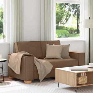 vidaXL Canapea cu 2 locuri, maro, 120 cm, material textil imagine