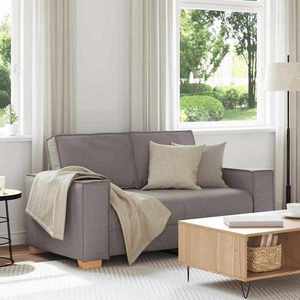 vidaXL Canapea cu 2 locuri, gri taupe, 120 cm, material textil imagine