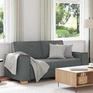 vidaXL Canapea cu 2 locuri, gri închis, 140 cm, material textil imagine