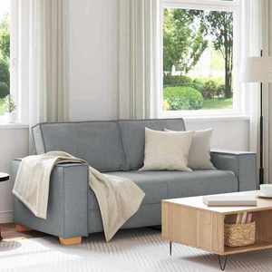 vidaXL Canapea cu 2 locuri, gri deschis, 140 cm, material textil imagine