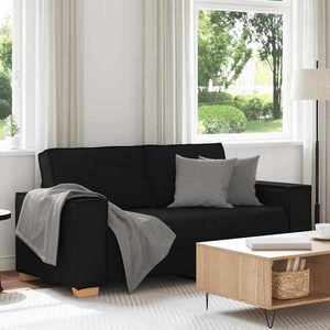 vidaXL Canapea cu 2 locuri, neagră, 140 cm, material textil imagine