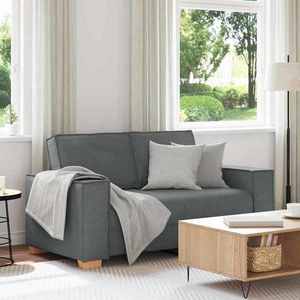 vidaXL Canapea cu 2 locuri, gri închis, 120 cm, material textil imagine