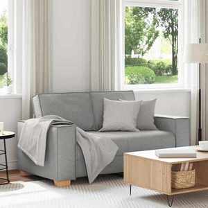 vidaXL Canapea cu 2 locuri, gri nor, 120 cm, material textil imagine