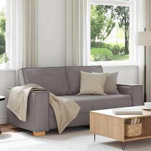 vidaXL Canapea cu 2 locuri, gri taupe, 140 cm, material textil imagine