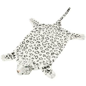 vidaXL Covor cu model leopard 139 cm Pluș Alb imagine