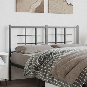 vidaXL Tăblie de pat metalică, negru, 140 cm imagine