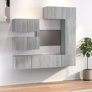 vidaXL Set dulapuri TV, 6 piese, gri sonoma, lemn prelucrat imagine