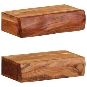 vidaXL Rafturi de perete 2 buc 30x17x8 cm Lemn masiv de salcâm imagine