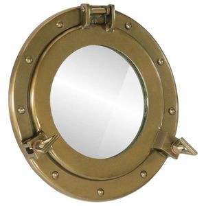 vidaXL Oglindă hublou de perete Ø30 cm aluminiu și sticlă imagine