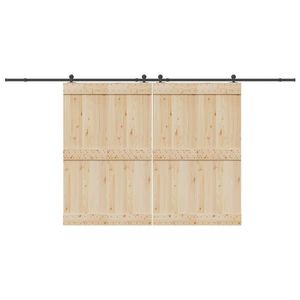 vidaXL Set feronerie pentru uși glisante, negru, 427 cm, oțel imagine