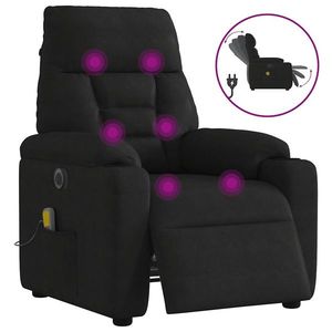 vidaXL Fotoliu de masaj rabatabil electric, negru, microfibră imagine