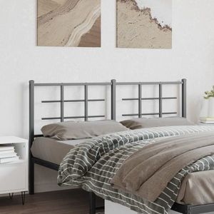 vidaXL Tăblie de pat metalică, negru, 150 cm imagine