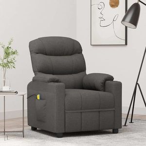 vidaXL Fotoliu de masaj, gri închis, material textil imagine