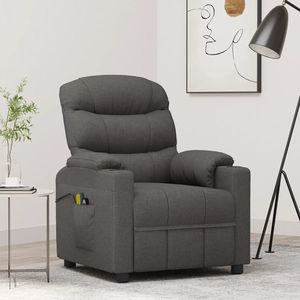 vidaXL Fotoliu de masaj electric rabatabil, gri închis, textil imagine