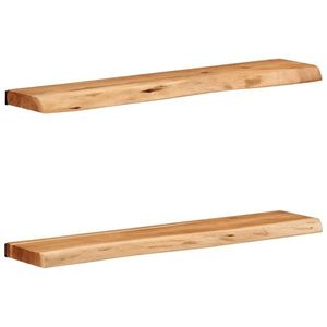 vidaXL Rafturi de perete 2 buc 80x20x3, 5 cm Lemn masiv de salcâm imagine