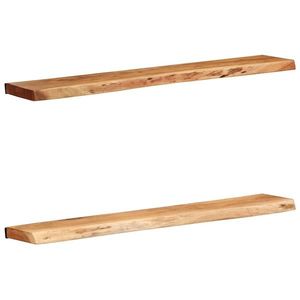 vidaXL Rafturi de perete 2 buc 100x20x3, 5 cm Lemn masiv de salcâm imagine