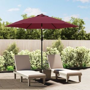 vidaXL Umbrelă de soare cu LED-uri și stâlp oțel, roșu bordo, 300 cm imagine